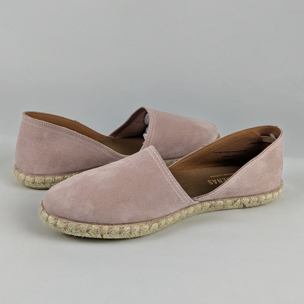 Verbenas Espadrilles Carmen Suede Leather Closed Toe Antique Blush EU42 11 NWT